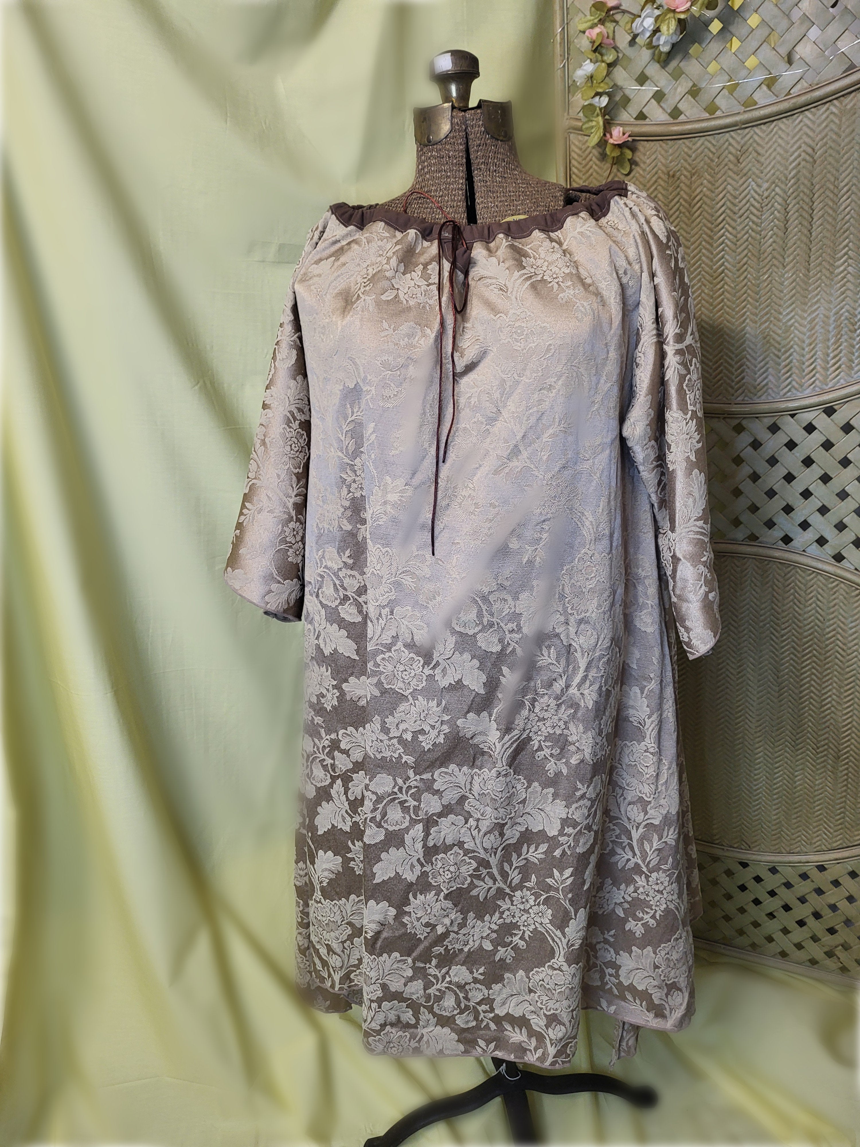 Gold Under Dress with Brown Collar