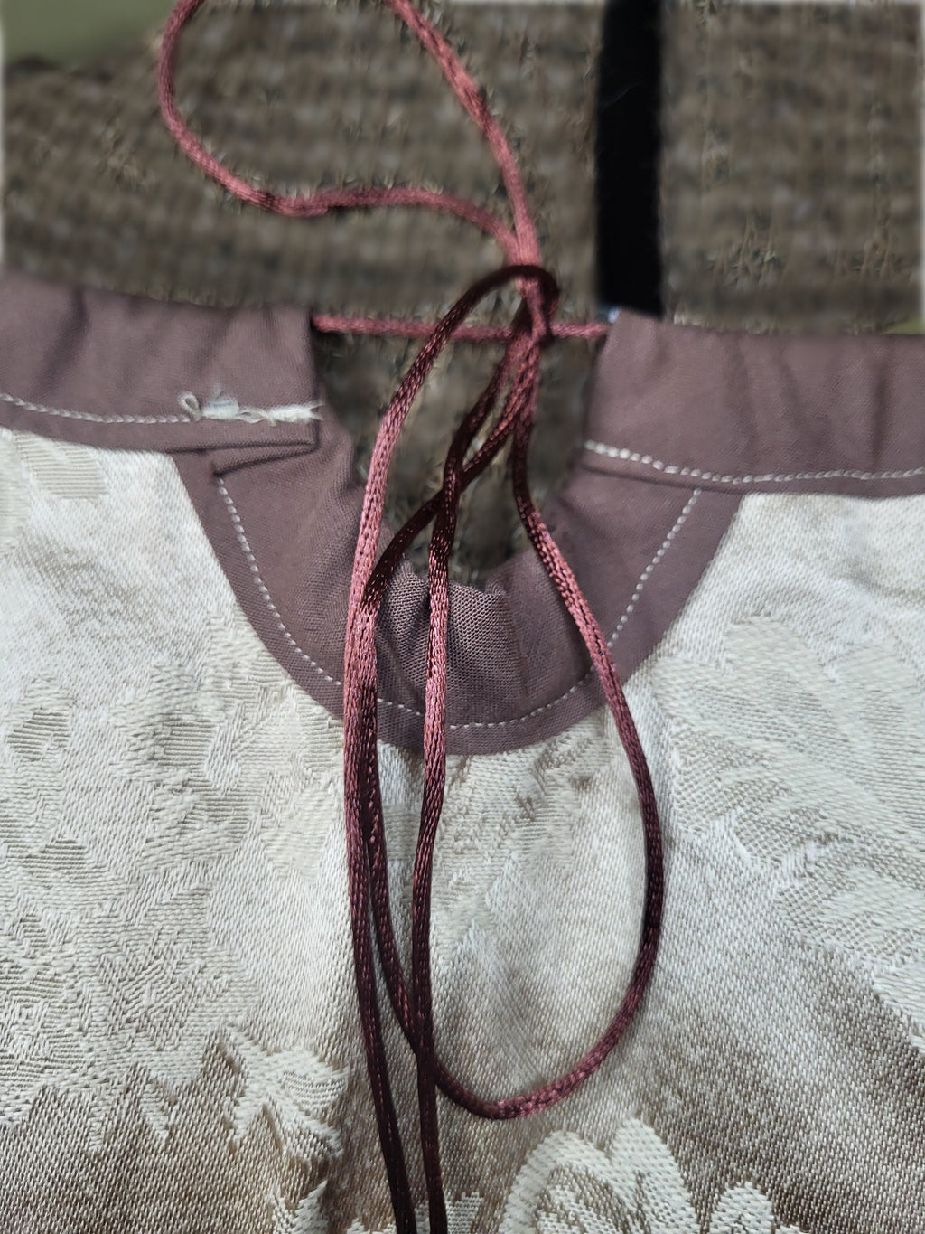 Gold Under Dress with Brown Collar