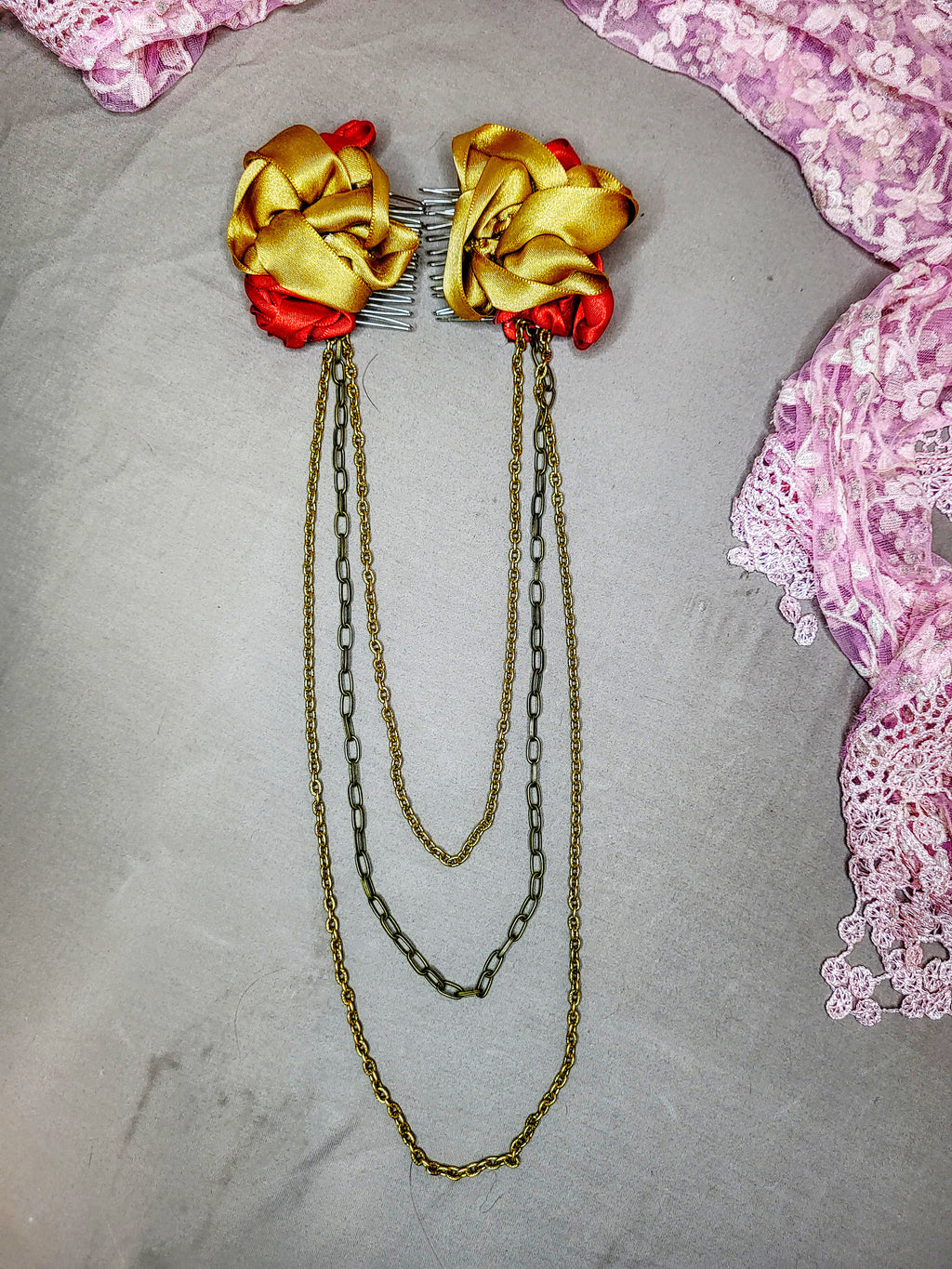 Red and Gold Hair Ornament