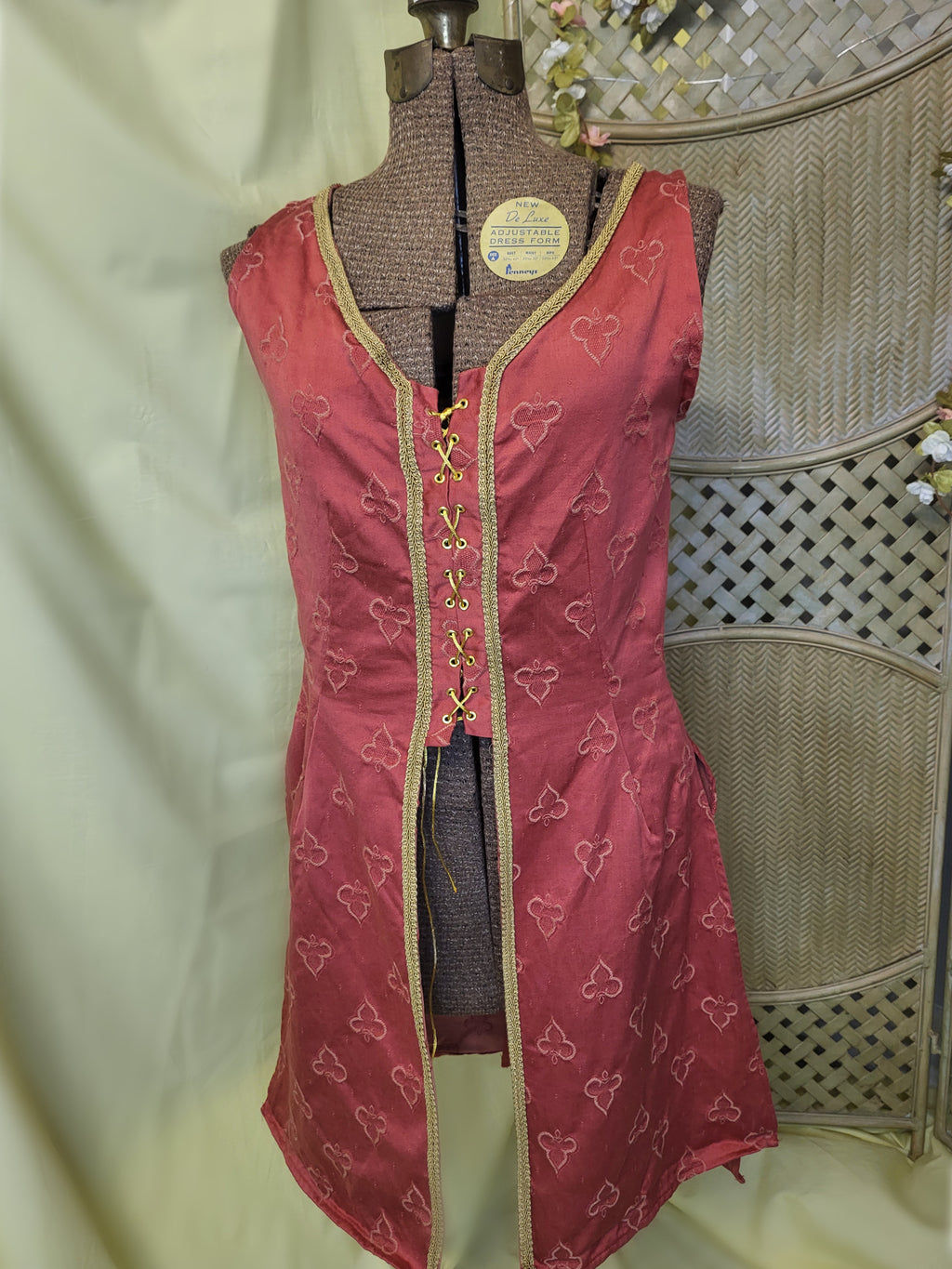 Red with Gold Trim Overdress