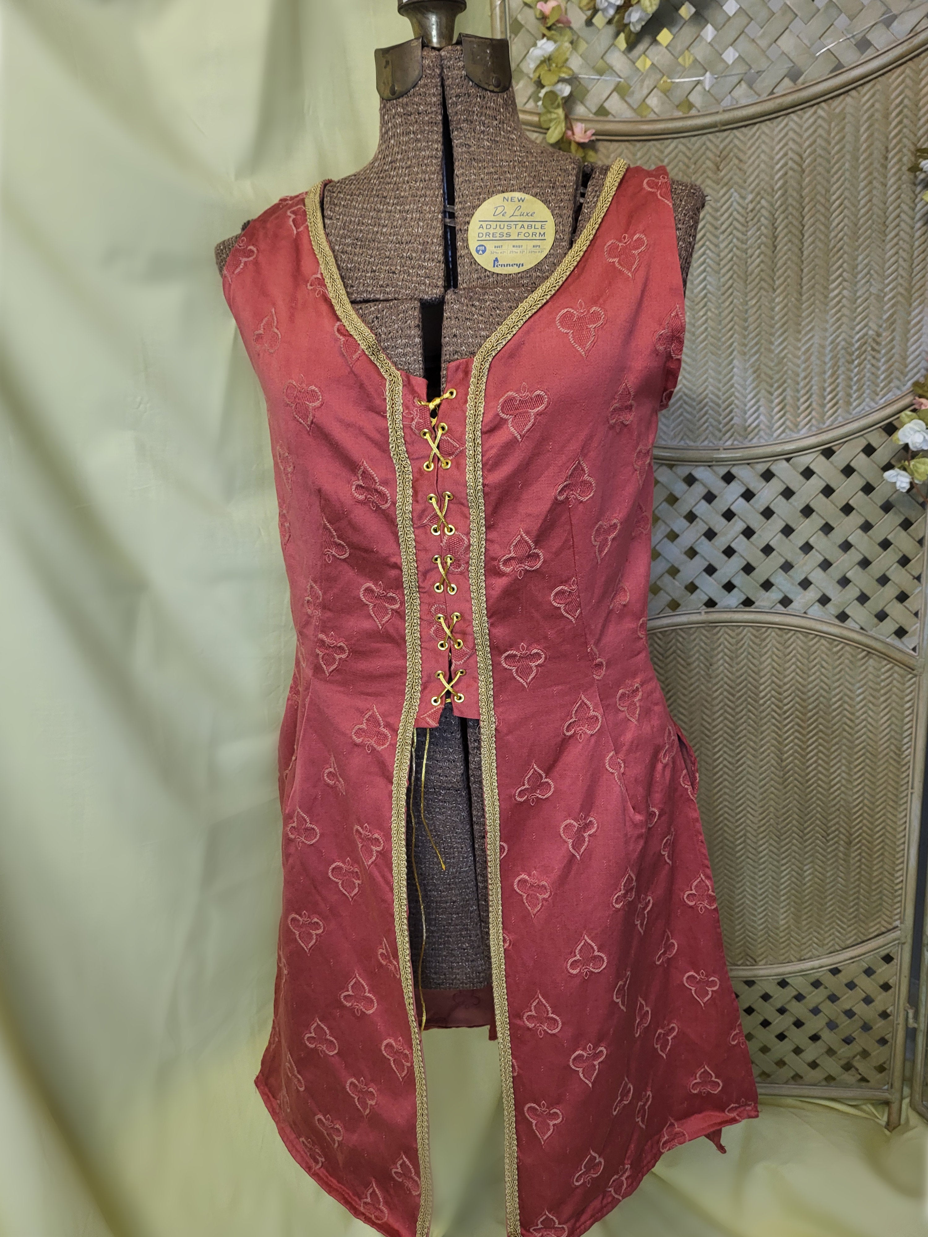Red with Gold Trim Overdress