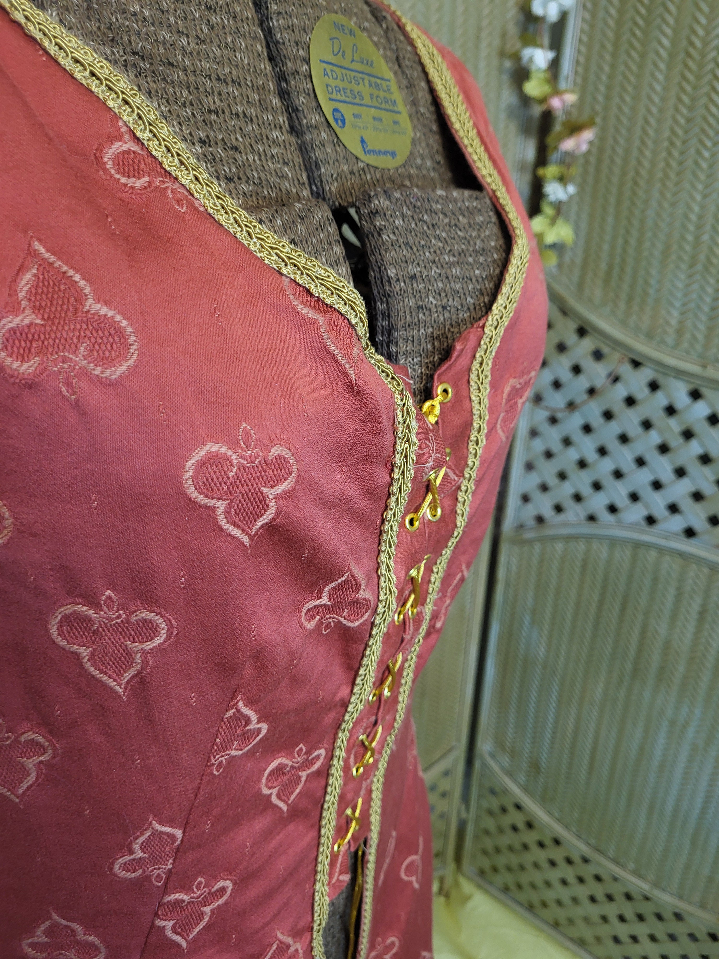 Red with Gold Trim Overdress