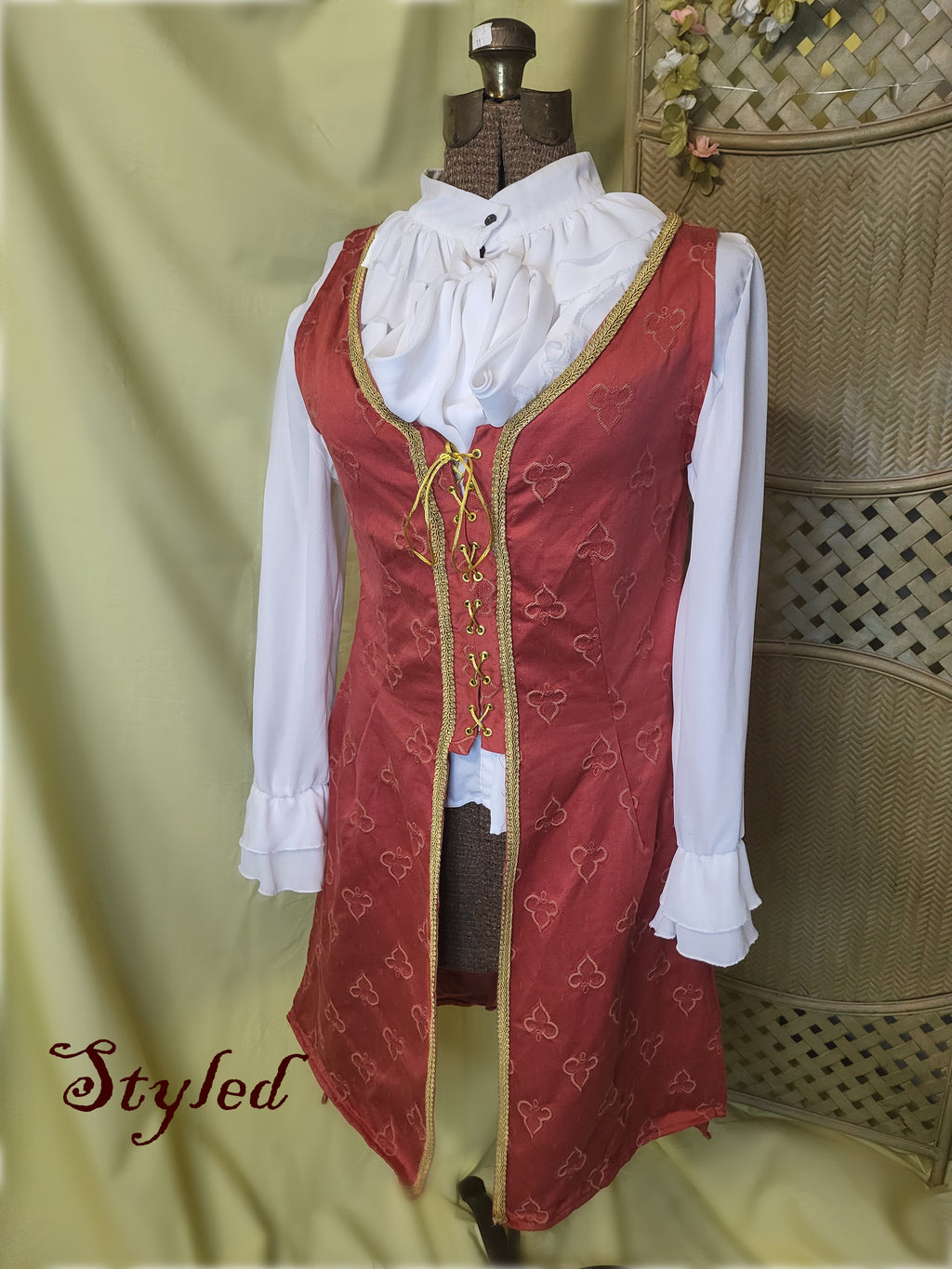 Red with Gold Trim Overdress