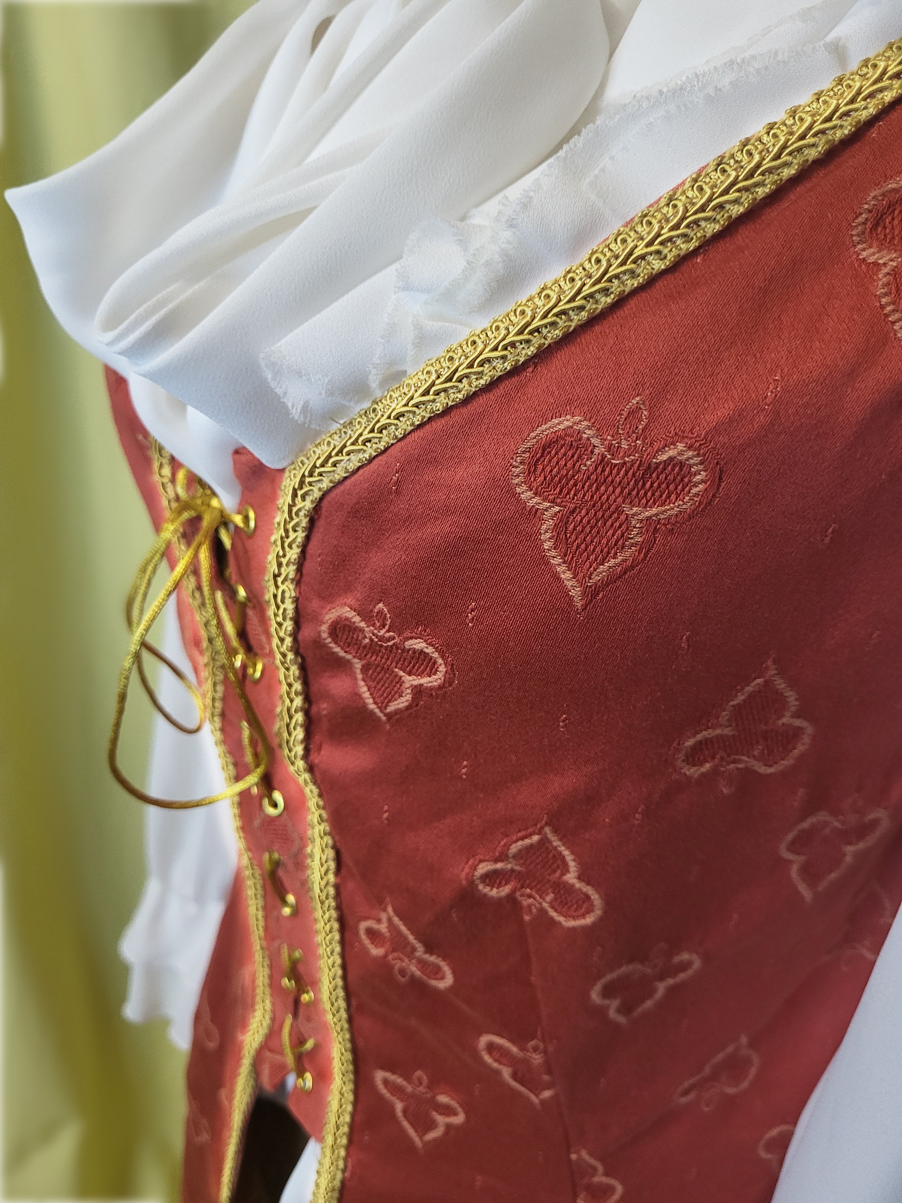 Red with Gold Trim Overdress