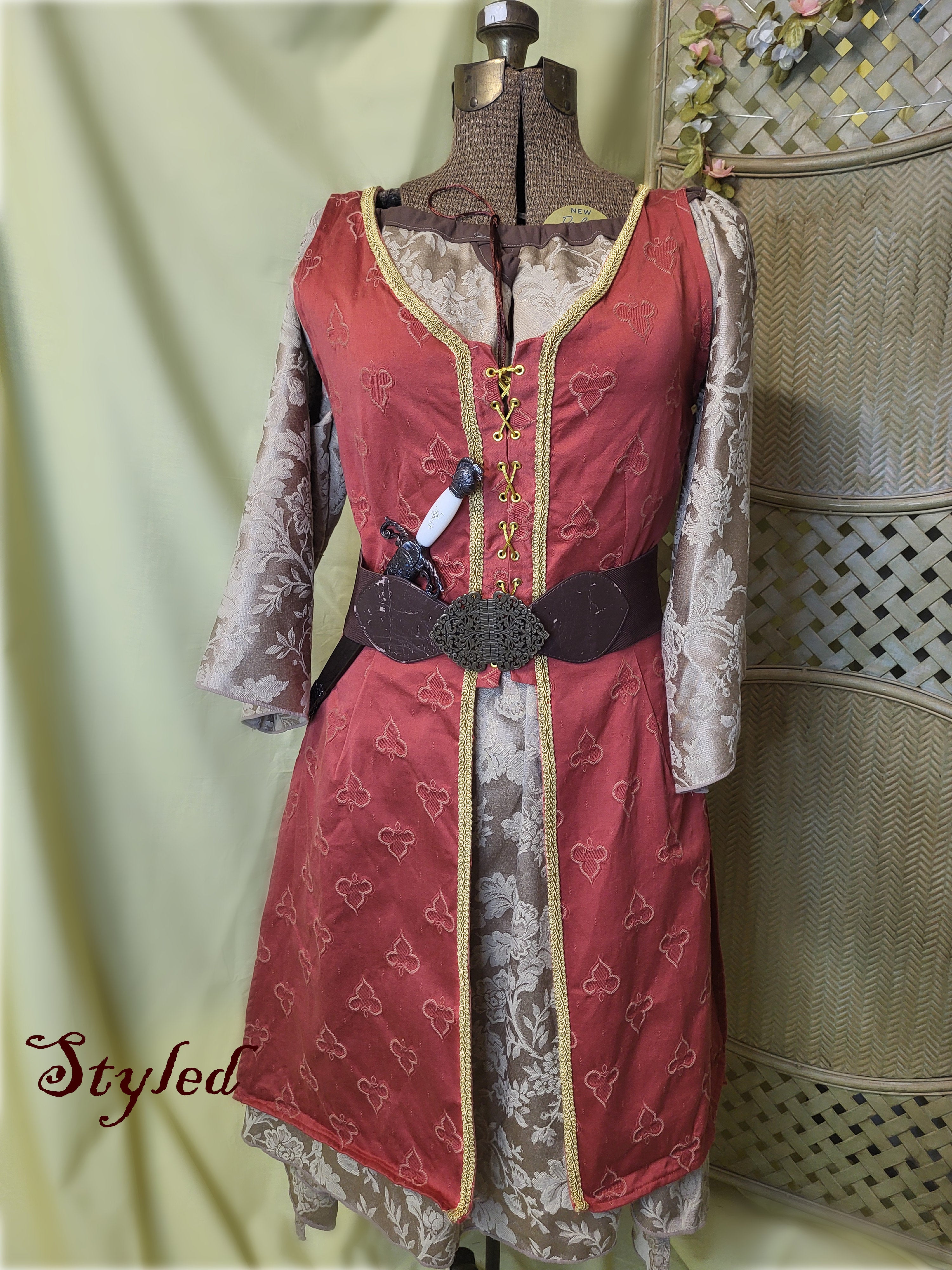 Red with Gold Trim Overdress
